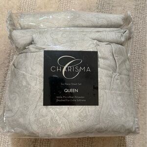 Charisma Queen Six Piece Sheet Set in Light Sage